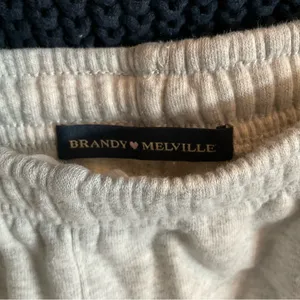 Brandy Melville Pants Womens Small Gray Cargo Sweatpants Wide Leg Casual thumbnail 4