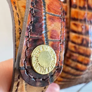 Brahmin Croc Embossed Leather Satchel Bag in‎ Toasted Pecan Melbourne thumbnail 7
