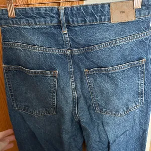 Zara Distressed Boyfriend Jeans Blue Ripped Straight Leg Denim thumbnail 4