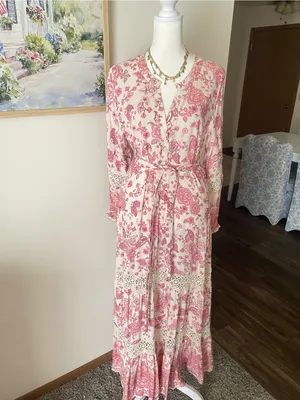 Walker & Wade Juliette Long Sleeve Maxi Dress French Rose Floral Size XS thumbnail 2
