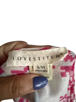 LOVESTITCH Pink White Maxi Dress Size S/M thumbnail 8