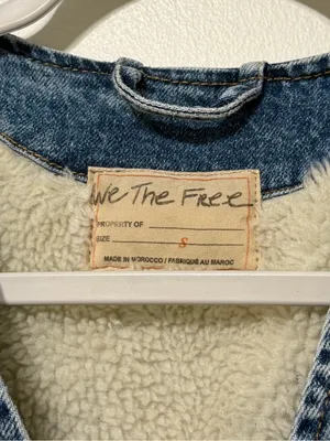 Free People Denim Florence Ranch Vest Size Small Sherpa Fall Winter Western thumbnail 3
