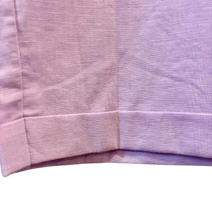 Purple High Waisted Wide Leg Linen Blend Pants Button Fly Crop Trousers, 2XL thumbnail 5
