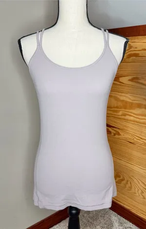 Lululemon Free To Be Tank Top Nulu Smoky Blush Pink 8 W1BFMS Criss Cross Straps thumbnail 1