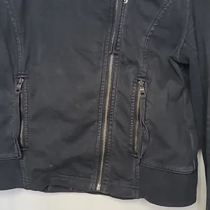 Anthropologie Marrakech black moto motorcycle side zip and snap closure jacket M thumbnail 6