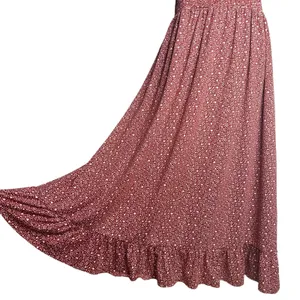 Urban Outfitters Large Rust Red Floral Smocked Dress Puff Sleeves Midi Maxi thumbnail 6