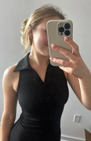Black collared bodycon dress thumbnail 2