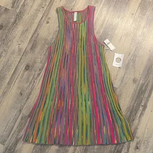 Anthropologie Daily Practice Cheap Shot Multicolor Rainbow Sweater Dress SMALL thumbnail 4