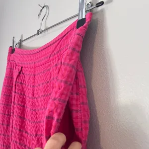 Anthropologie High Rise Pleated Wide Leg Pants Full Length Pink Plaid Size 4 thumbnail 5