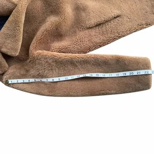 Yves Salomon Meteo Women's Teddy Bear Coat Camel Brown 100% Lamb Shearling Fur thumbnail 9