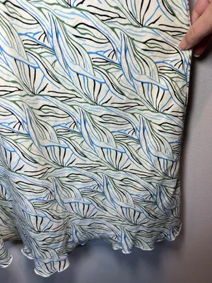 Of the Earth Halter Dress Botanical Print Beige Neutral Summer Midi NEW Sz Small thumbnail 4