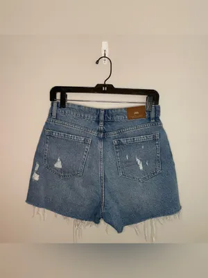 Zara Distressed Denim Skort, Medium Wash, Size XS, EUC thumbnail 2