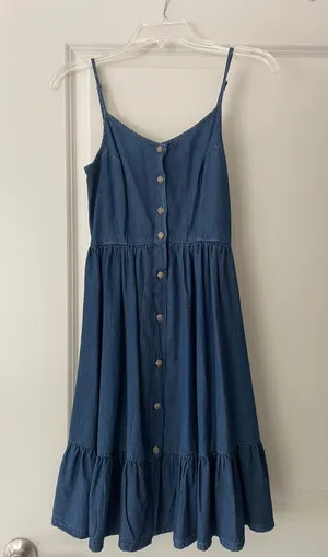 TJ Maxx Mini Denim Blue Dress thumbnail 1