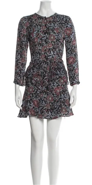 Veronica Beard 100% silk mini dress floral streetwear cottage festival vacay 2 thumbnail 1