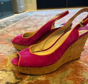 Nine West Cork Wedge Shoes Peep Tow Size 7 thumbnail 2