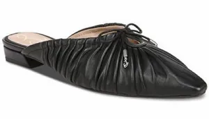 NEW Sam Edelman Women's Julia Ruched Pointed-Toe Flats Black 8.5 Leather thumbnail 1