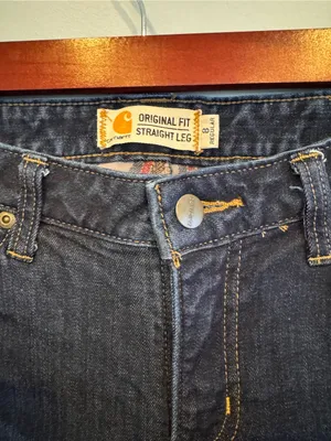 Carhartt Flannel Lined Straight Leg Jeans Size 8 thumbnail 4