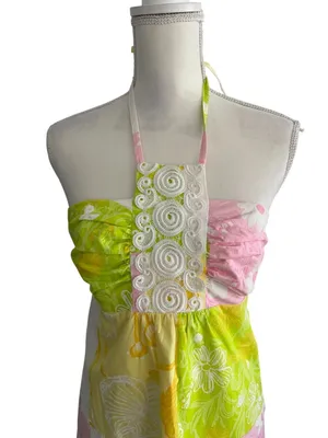 LILLY PULITZER Daphne Lace Patchwork Halter Dress Size 4 thumbnail 8