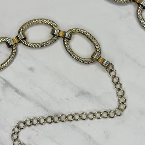 Chunky Textured Oval Link Gold Tone Chain Belt Large/XL (L/XL) ✨ thumbnail 9