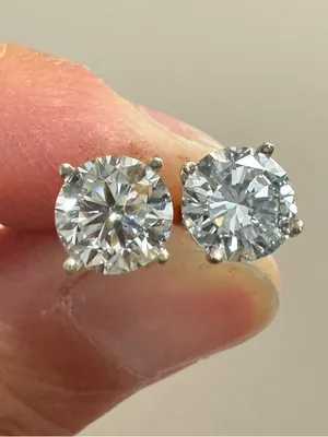 14K White Gold Lab Grown Diamond Stud Earrings thumbnail 6