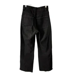 Zara Distressed High Rise Wide Leg Jean 0 Women’s Black 6688/227 thumbnail 3