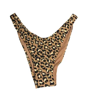 Aerie Bikini Bottom Cheekier High Cut Leopard Print Beige M thumbnail 1