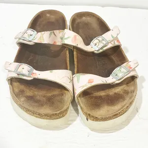 Papillio Birkenstock Sandals Floral Pattern Strappy‎ Cork Sole Womens Size 6 thumbnail 2