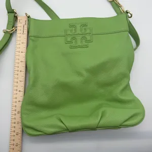 Tory Burch Crossbody Bag Green Pebbled Leather Preppy Classic Colorful Designer thumbnail 12