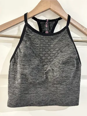 Betsey Johnson Performance Racerback Sports Bra Gray Size S thumbnail 1