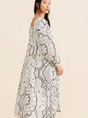 Anthropologie Long-Sleeve V-Neck Dress Midi Style Size M thumbnail 12