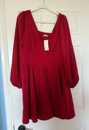 Abercrombie red dress thumbnail 1