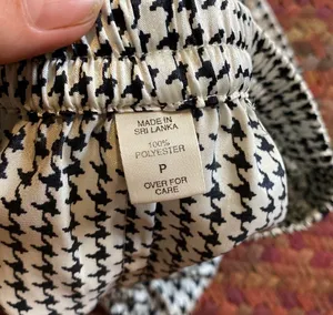 VTG HOUNDSTOOTH SATIN PULL ON PANTS Black thumbnail 2