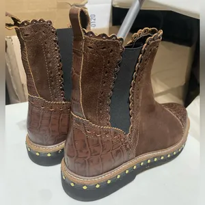 Free People Atlas Chelsea Chocolate Brown Boho Ankle Boots Size 39.5 thumbnail 5