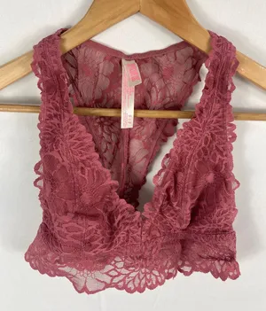 VS Pink Dark Pink Lace Bralette Size Small thumbnail 1