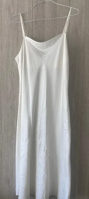 Oscar De La Renta Minimalist Cream White Maxi Slip Dress thumbnail 1