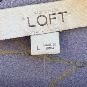 LOFT Lavender Flutter Sleeve Blouse thumbnail 3