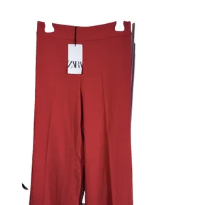 ZARA Orange Wide Leg Pants XS High Rise Flowy Polyester Casual Chic Women Capsul thumbnail 13