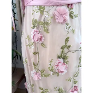 Lulus Authentic Sweetness Pink Floral Applique Tie-Strap Midi Dress thumbnail 7