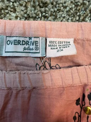 NWT Overdrive Plus 2X Boho Floral Crinkle Cotton Maxi Skirt Sequin Festival thumbnail 6
