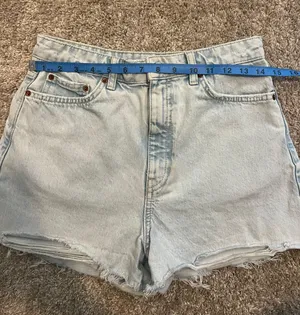 high waist Denim cut off jeans shorts thumbnail 3