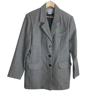 Vintage Bill Blass Blassport Women Blazer‎ 10 Houndstooth Tailored Career Jacket thumbnail 1