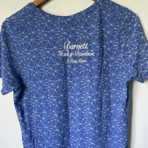Harley Davidson T-Shirt V-Neck Blue Patterned Barnett El Paso, Texas Women's Med thumbnail 4