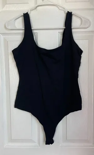 Pumiey Square Neck Bodysuit Womens M Black Slim Fit Soft Feel thumbnail 1