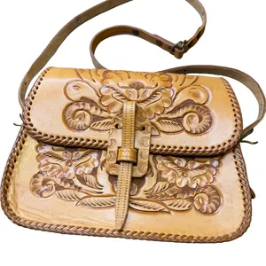 🤎 Clifton’s Vintage Hand-Tooled Leather‎ Shoulder Bag Western Purse 🤎 thumbnail 3