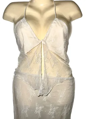 Beautiful Lace Halter Skirt Set in Ivory thumbnail 2