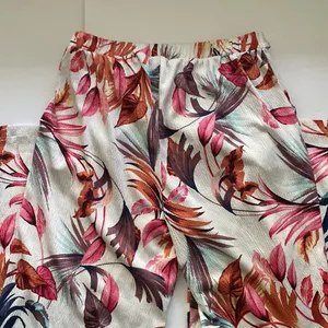 Hot Kiss tropical floral tie wide leg beach boho pants, size large thumbnail 7