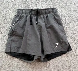 Gymshark Womens Grey Dual-Layer Athletic Training Shorts XS Compression Lining thumbnail 1