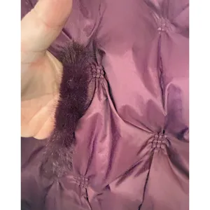 Chicos Vest Womens 2/Large Purple Quilted Fur Trim‎ Snap Winter NEW thumbnail 6
