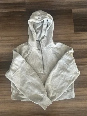 Lululemon Women’s Light Gray Scuba Half-Zip Hoodie thumbnail 1