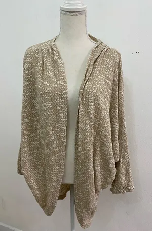 Free People vintage Textured knit cotton festival Poncho cardigan one size thumbnail 1
